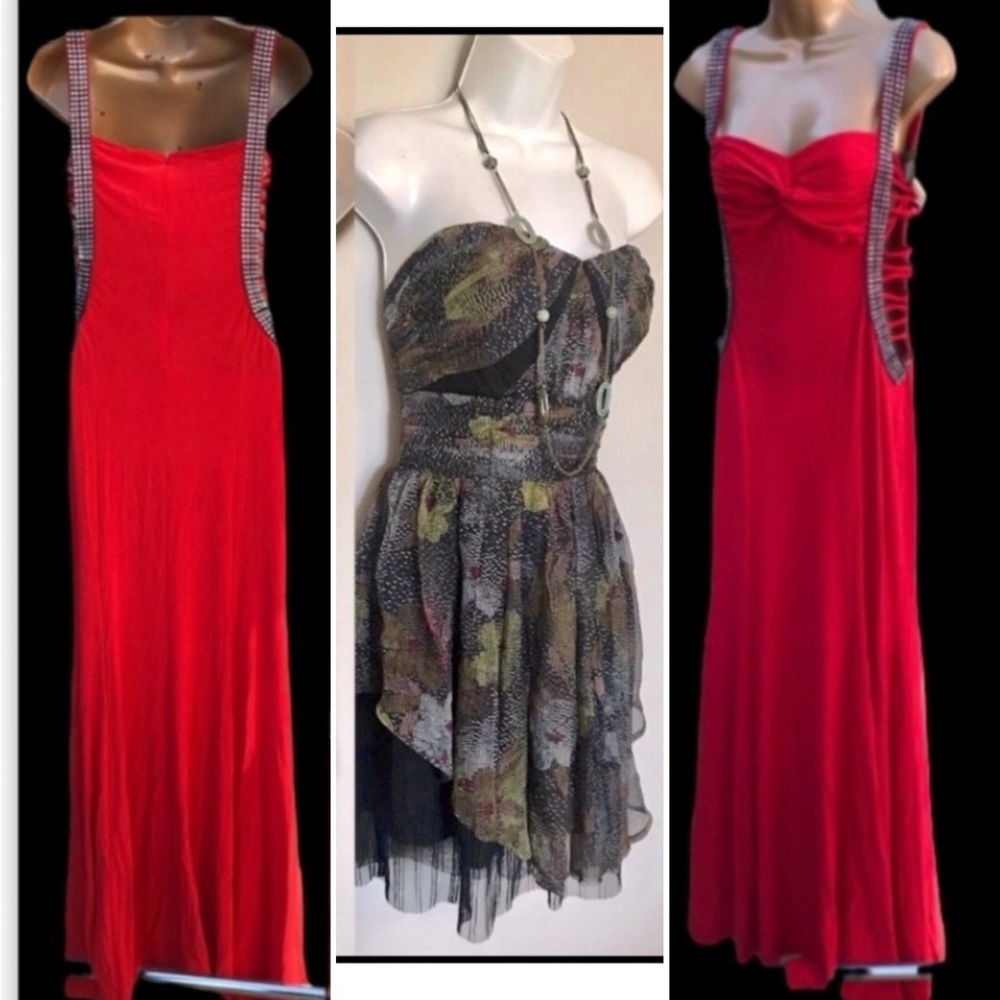 2 Dresses, 1 Hype Asymmetrical Dress 1 Red Maxi